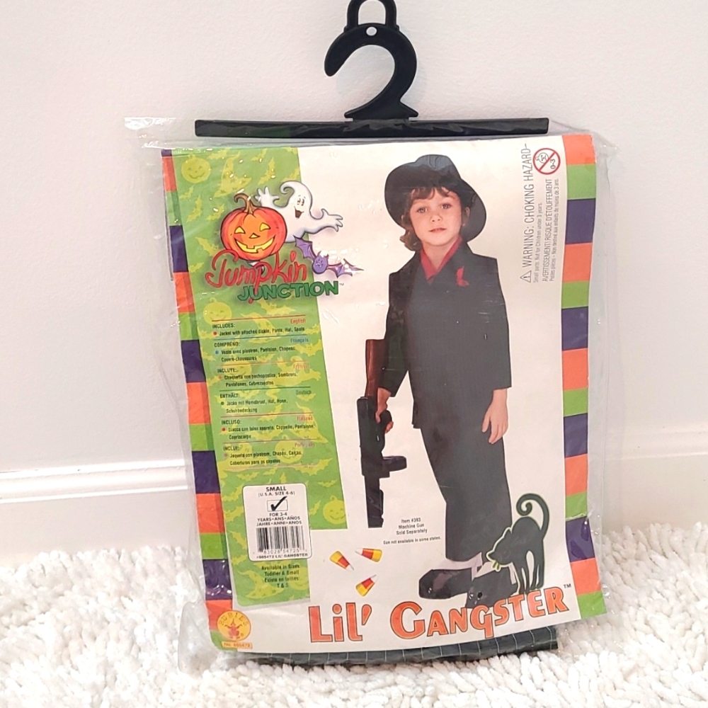 NWT Rubies Lil' Gangster Kid Costume, Black and Red suit